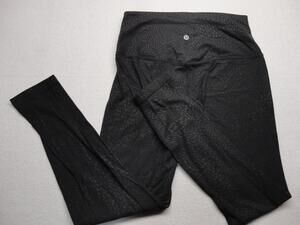 Lululemon Leggings Womens Medium Black High Rise Ankle Yoga Pants Spotted